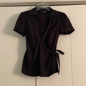 Black H&M wrap-around shirt